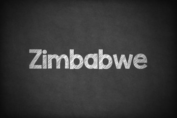 Zimbabwe on Textured Blackboard.