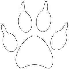 Line art dog paw footprint icon poster.