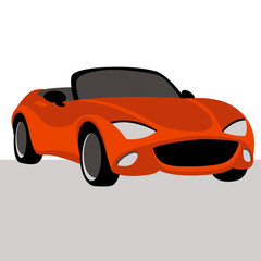 red car stylized  vector illustration flat style