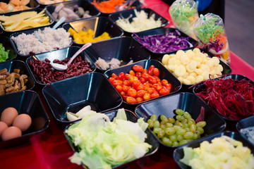 salad bar with vegetables