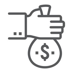 Investment line icon, development and business, finance sign vector graphics, a linear pattern on a white background, eps 10.