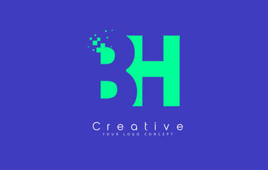 Obraz premium BH Letter Logo Design With Negative Space Concept.