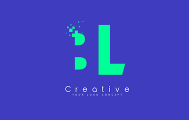 Fototapeta na wymiar BL Letter Logo Design With Negative Space Concept.