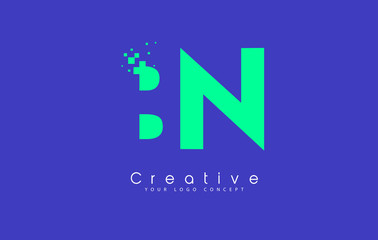BN Letter Logo Design With Negative Space Concept.