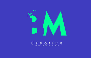 BM Letter Logo Design With Negative Space Concept.