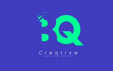 BQ Letter Logo Design With Negative Space Concept.