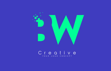 BW Letter Logo Design With Negative Space Concept.