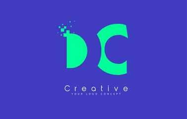 DC Letter Logo Design With Negative Space Concept.