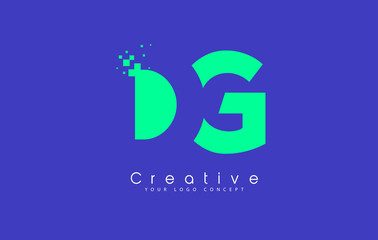 DG Letter Logo Design With Negative Space Concept.