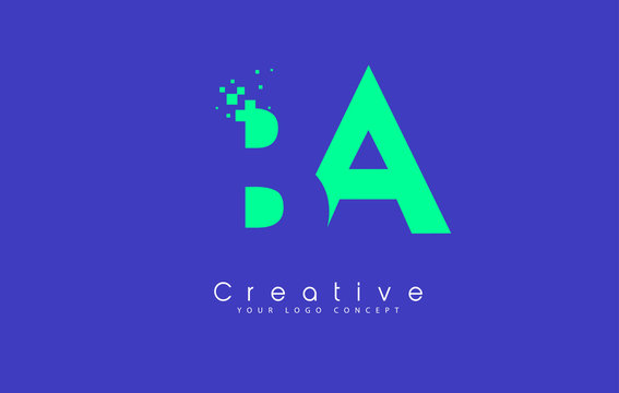 BA Letter Logo Design With Negative Space Concept.