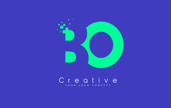 BO Letter Logo Design With Negative Space Concept.