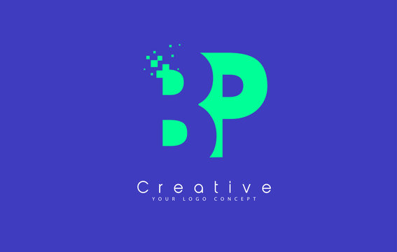 BP Letter Logo Design With Negative Space Concept.