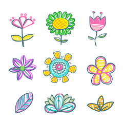 flower doodle seamless pattern