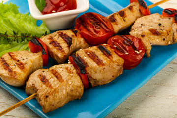 Grilled turkey skewer