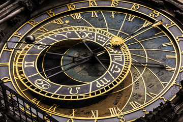 Fototapeta na wymiar Prague astronomical clock 'Orloj' on Old Town Hall Prague Czech Republic Europe