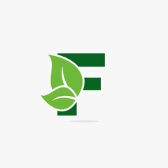 Letter green leaf logo illustration.