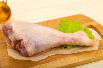 Raw turkey leg
