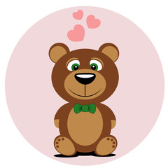 Fototapeta na wymiar Teddy bear. Postcard Valentine's day