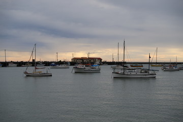 Quiet harbor in the early morning