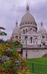 Sacre Coeur cathedral in Paris city, France