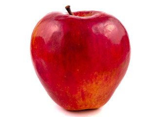 Red apple isolated in white background and clipping path.
