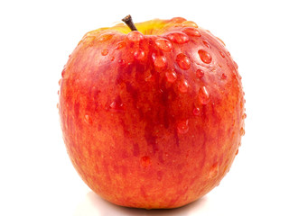 Red apple isolated in white background and clipping path.