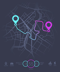 map, gps, navigation, city, route, vector, mobile, background, illustration, dashboard, street, color, icon, graphic, road, symbol, sign, mark, design, tracking, roadmap, concept, track, isometric, na