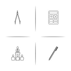 Office simple linear icon set.Simple outline icons