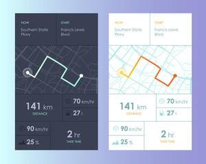 Dashboard theme creative infographic of city map navigation.