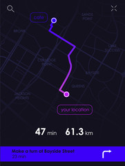 Dashboard theme creative infographic of city map navigation.