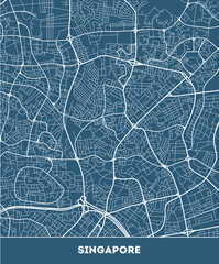 city map of Singapore with well organized separated layers.