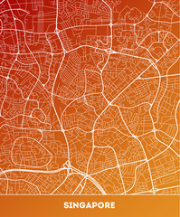 city map of Singapore with well organized separated layers.