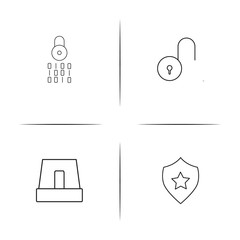 Cyber Security simple linear icon set.Simple outline icons