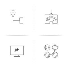 Devices simple linear icon set.Simple outline icons