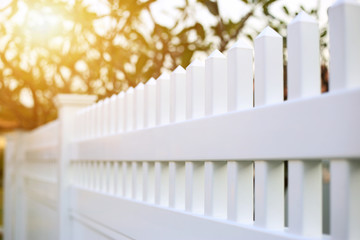 White picket or fence ready made for installed around the house.