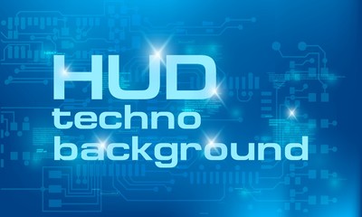 HUD technology background, colorful digital background, 3D technology interface. HUD techno background with floating numbers