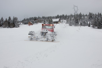 Snowplow ski resort, France