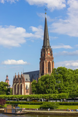 Fototapeta premium River Main. Embankment and church 