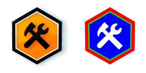 Fototapeta premium Ikona sześciobok 3D sześciokąt