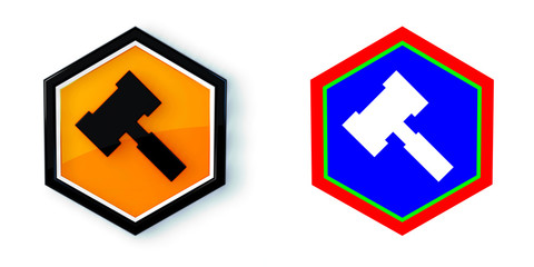 Ikona sześciobok 3D sześciokąt