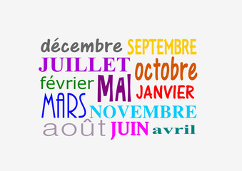les mois de l'année française