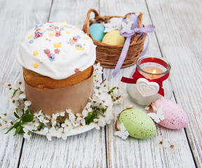 Easter bread and eggs