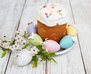 Easter bread and eggs