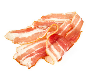 bacon isolated on white