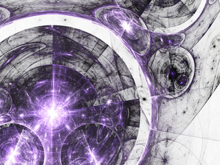 Glossy violet fractal machine, digital artwork for creative graphic design