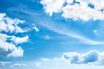 Naklejka na ściany i meble White clouds and blue sky for nature background