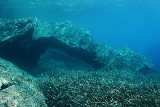 underwater rock formations