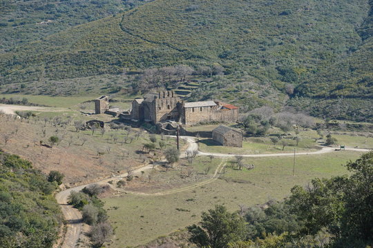 Spain the Benedictine monastery Sant Quirze de Colera near Rabos, Catalonia, Alt Emporda, Girona