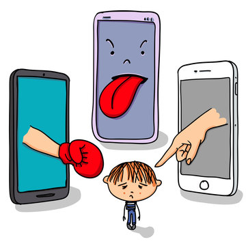 Junge Sch&uuml;ler als Opfer von Cybermobbing und Flaming in Schule