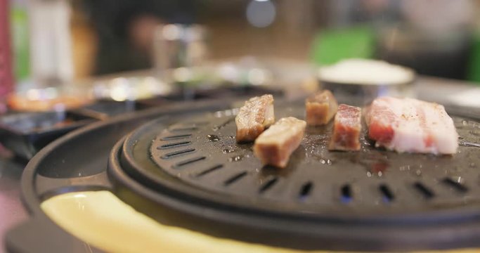 Korean BBQ in restaurant